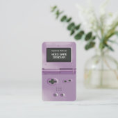 Paarse Retro Stijl Gameconsole Gameontwerper Visitekaartje (Staand voorkant)