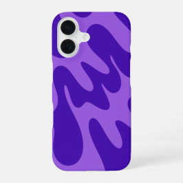 Paarse Retro Stijl Golven Hoortelefoonhoes iPhone 16 Hoesje