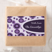 Paarse Retro Stippen Cadeau Labels Gepersonaliseer (Insitu)