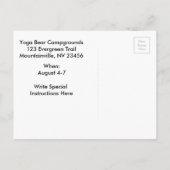 Paarse Retro Van Camping Trip Uitnodigen Briefkaar Uitnodiging Briefkaart (Achterkant)