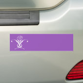 Paarse Retro Wit Bloeiend Roos Bumpersticker (Op auto)