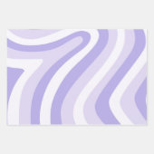 Paarse retrorgeometrische stripes harten vierkantj inpakpapier vel (Voorkant)