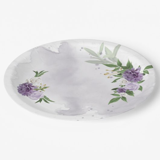 paarse reuzengriep papieren bordje (Gekanteld)