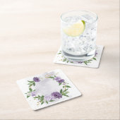 paarse reuzenwitte bloem kartonnen onderzetters (Insitu)