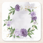 paarse reuzenwitte bloem kartonnen onderzetters (Voorkant)