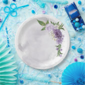 paarse reuzenwitte bloem papieren bordje (Feest)