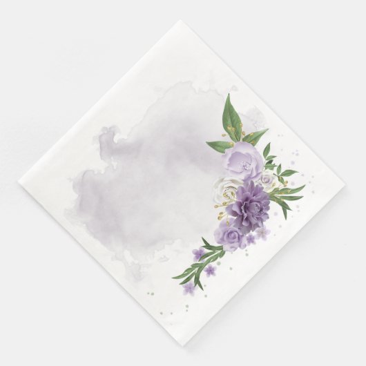 paarse reuzenwitte bloem servet (Hoek)