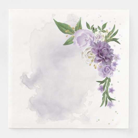 paarse reuzenwitte bloem servet (Voorkant)