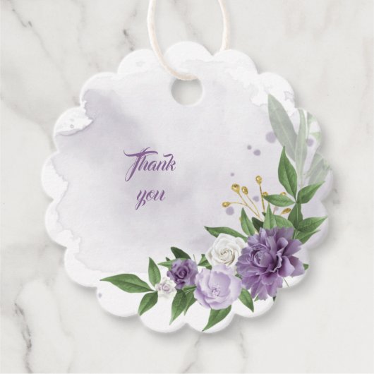 paarse reuzenwitte florale labels (Voorkant)