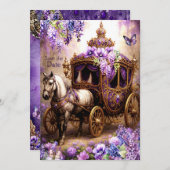 Paarse Reverie Carriage Save The Date beroemd gema Kaart (Voorkant / Achterkant)