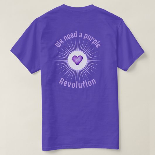 Paarse Revolutie Heren Basic T-Shirt (Design achterkant)