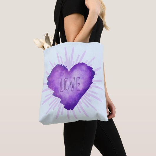 Paarse Revolutie met LIEFDE Tote Bag (Dichtbij)