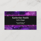 Paarse Rhinestone Hemelse Waterverf Visitekaartje (Voorkant)