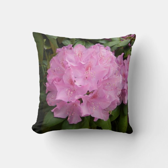 Paarse Rhododendron Flower Pillow Kussen (Voorkant)