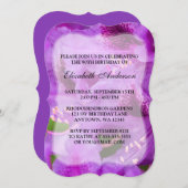 Paarse Rhododendron Flowers 90th Birthday Party Kaart (Voorkant / Achterkant)