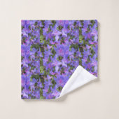 Paarse Rhododendron Flowers Floral Pattern Bad Handdoek (Wasdoekje)