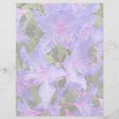 Paarse Rhododendrons Floral Stationery Paper (Voorkant)