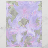 Paarse Rhododendrons Floral Stationery Paper (Achterkant)