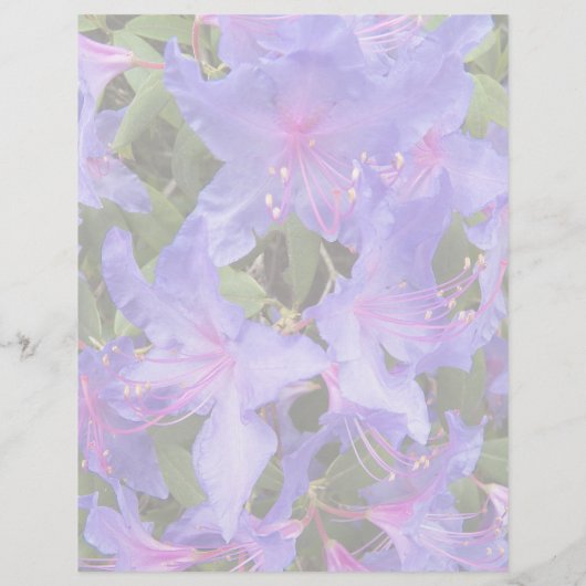 Paarse Rhododendrons Floral Stationery Paper (Achterkant)