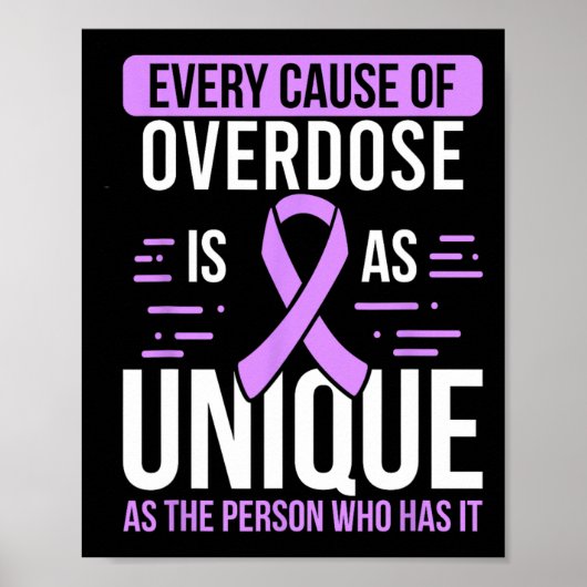 Paarse Ribbon Addiction Unique Cause Overdose Awar Poster (Voorkant)