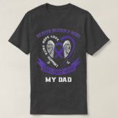 Paarse Ribbon Alzheimer Awareness Pap Heart Wings T-shirt (Design voorkant)