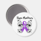 Paarse Ribbon Awareness Hope telt Magneet (Voorkant / Achterkant)