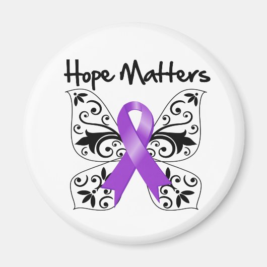Paarse Ribbon Awareness Hope telt Magneet (Voorkant)