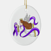 "Paarse Ribbon" - Awareness Keramisch Ornament (Rechts)