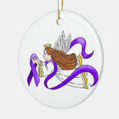 "Paarse Ribbon" - Awareness Keramisch Ornament (Links)