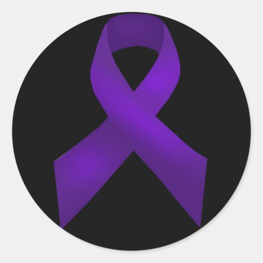 Paarse Ribbon Awareness Lupus Ronde Sticker (Voorkant)