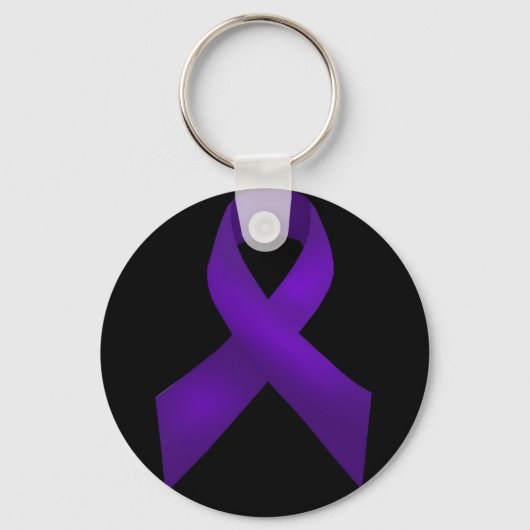 Paarse Ribbon Awareness Lupus Sleutelhanger (Voorkant)