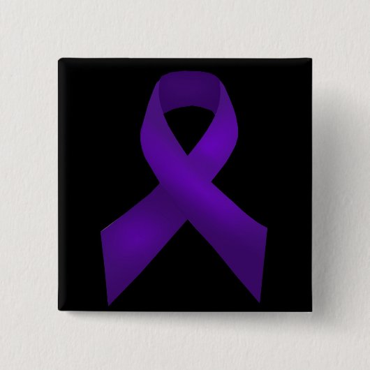 Paarse Ribbon Awareness Lupus Vierkante Button 5,1 Cm (Voorkant)