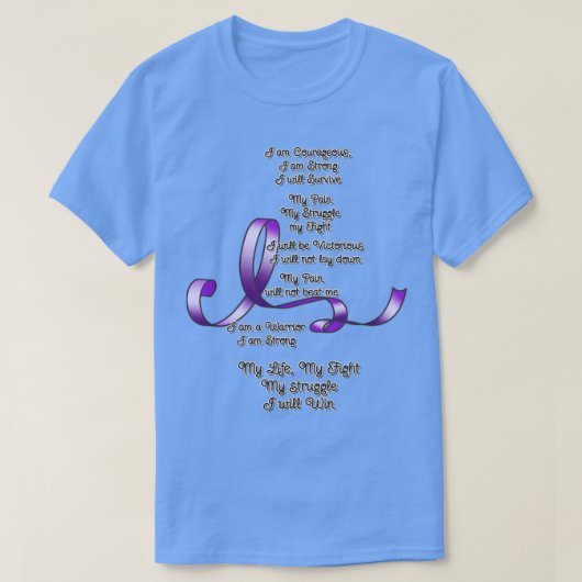 Paarse Ribbon Awareness Poem T-shirt (Design voorkant)