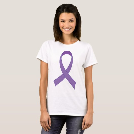 Paarse Ribbon Awareness Tshirt Gift (Voorkant volledig)