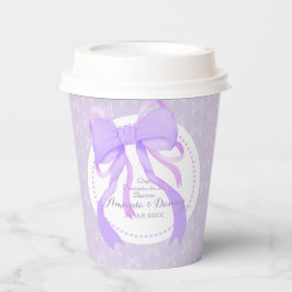 Paarse Ribbon Baby Meisje Douche Papieren Bekers