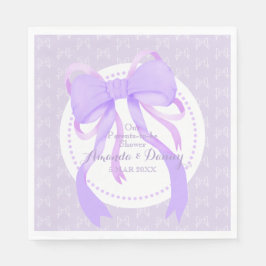 Paarse Ribbon Baby Meisje Douche Servet