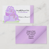 Paarse ribbon Designer Cake Visitekaartje (Voorkant / Achterkant)