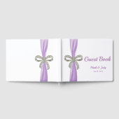 Paarse Ribbon Diamond Bow Bruiloft Gastenboek (Volledig)