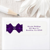 Paarse ribbon & Diamonds Glam Bling Invitation Etiket (Insitu)
