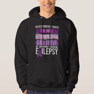 Paarse ribbon Epilepsy Warrior Hoodie