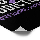 Paarse Ribbon FCK Addiction Overdose Awareness Poster (Hoek)