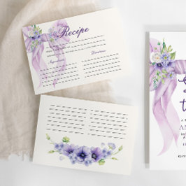 Paarse Ribbon Flora Vrijgezellenfeest Recept Informatiekaartje