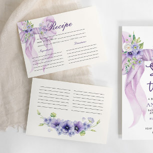 Paarse Ribbon Flora Vrijgezellenfeest Recept Informatiekaartje