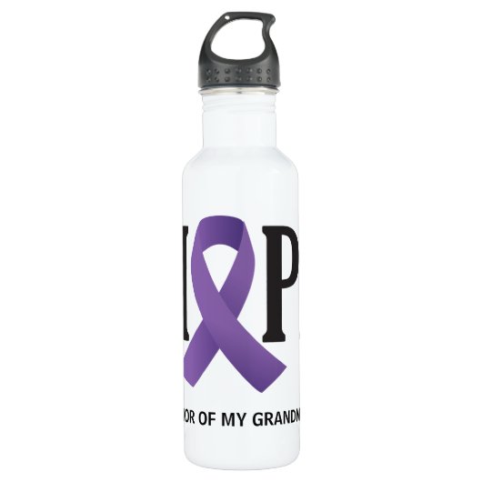 Paarse Ribbon Hope for a Cure Waterfles (Voorkant)
