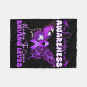 Paarse Ribbon Overdose Awareness Day Butterfly Sup Fleece Deken (Voorkant (Horizontaal))