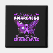 Paarse Ribbon Overdose Awareness Day Butterfly Sup Magneet (Voorkant)
