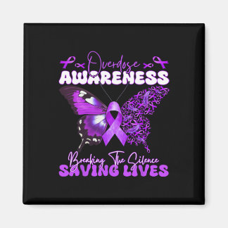 Paarse Ribbon Overdose Awareness Day Butterfly Sup Magneet