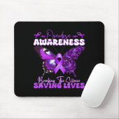 Paarse Ribbon Overdose Awareness Day Butterfly Sup Muismat (Met muis)