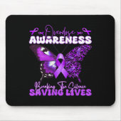 Paarse Ribbon Overdose Awareness Day Butterfly Sup Muismat (Voorkant)