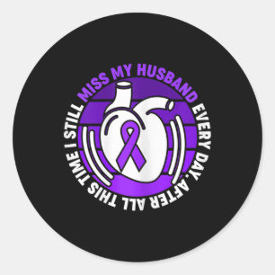 Paarse Ribbon Overdose Awareness Miss Husnd Memory Ronde Sticker